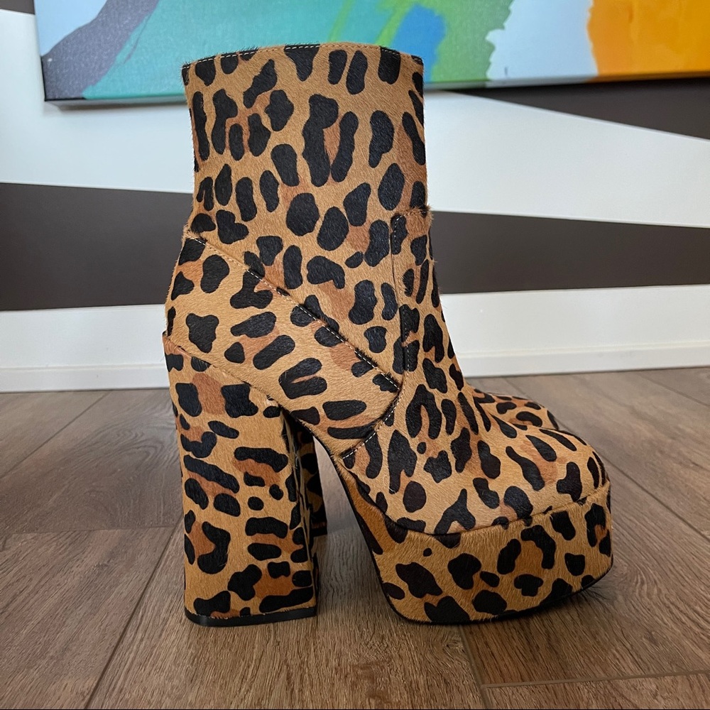 Shellys London Leopard Pony Spice Girls Boots Size EU 41 / US 10-11 NEW